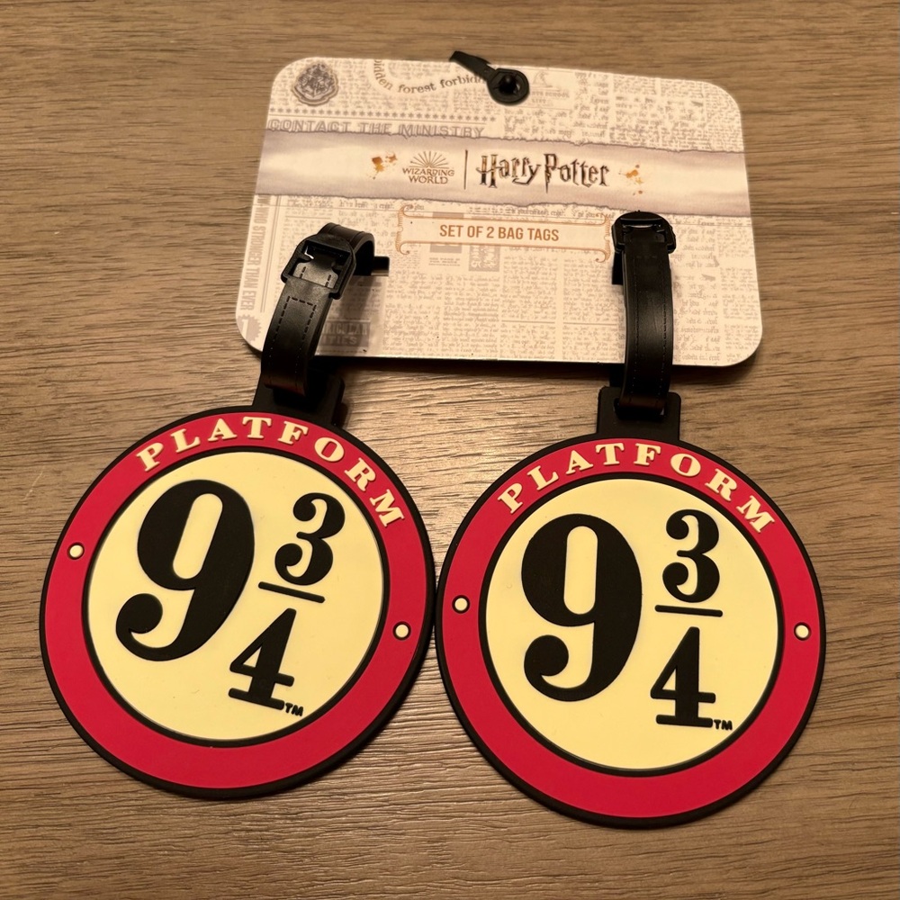 Harry Potter Platform 9 3/4 Luggage Tags - Set of 2 NWT